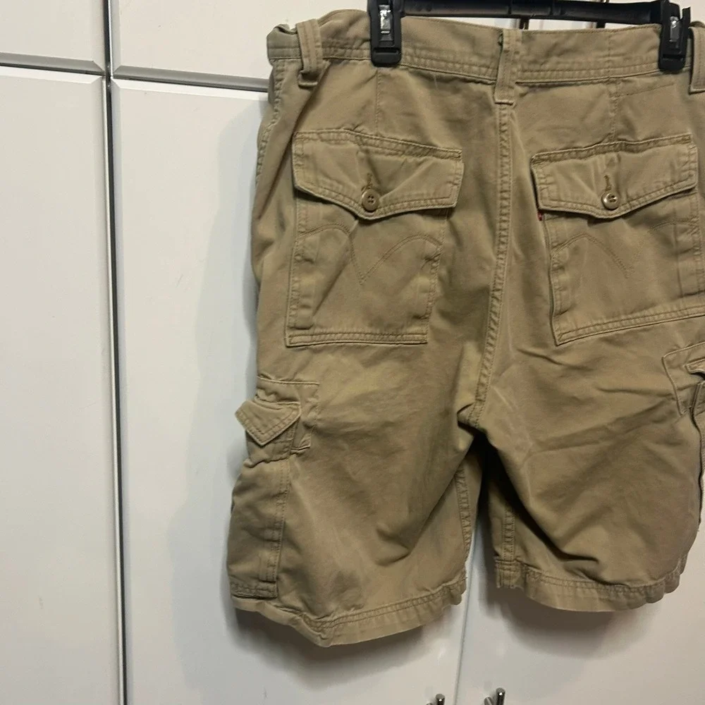 Levis Mens Cargo Shorts Tan Khaki Cotton Utility Workwear W34 Casual Summer